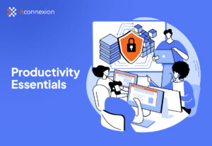 Office team using computers with slow and outdated IT systems affecting productivity